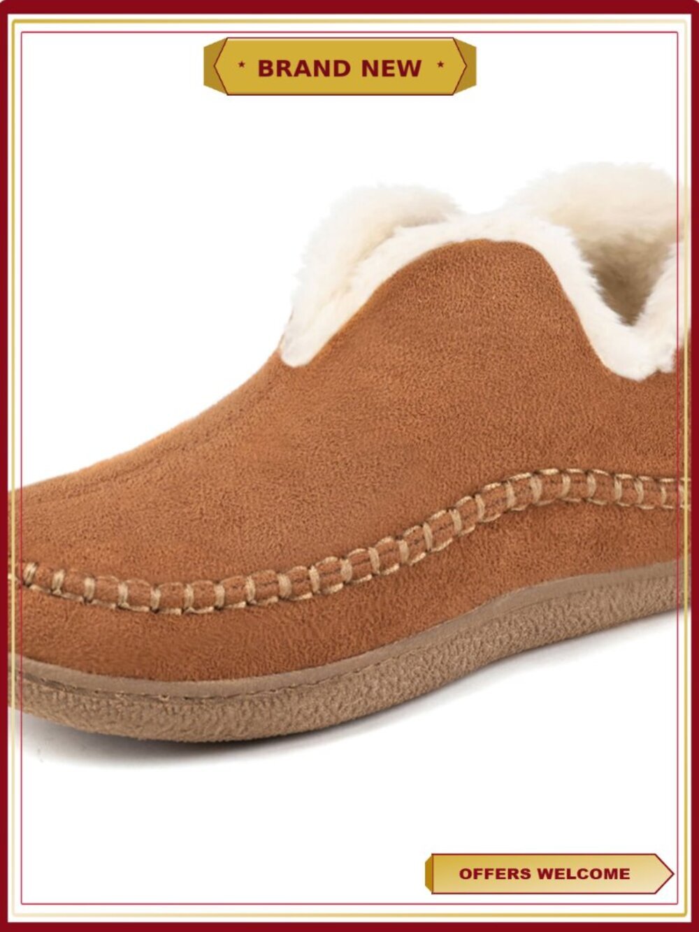 Women's Ankle Bootie Slipper Faux Fur Lined Cozy Indoor